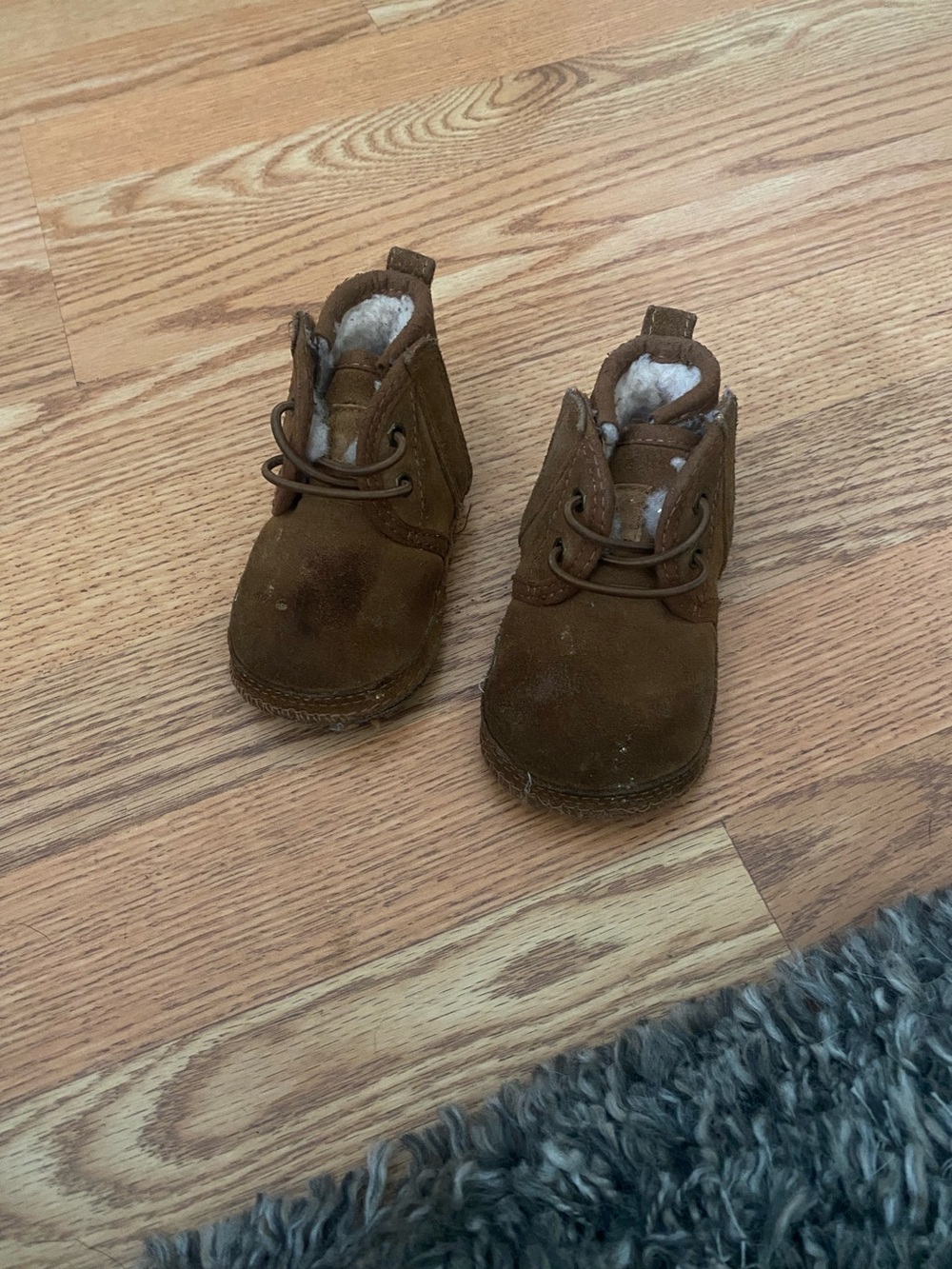UGG Brown Suede Toddler Boots with Shearling Lining